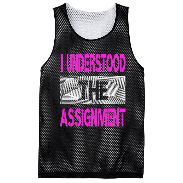 I Understood The Assignment Pink Color Graphic Mesh Reversible Basketball Jersey Tank