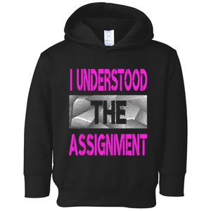 I Understood The Assignment Pink Color Graphic Toddler Hoodie