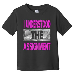 I Understood The Assignment Pink Color Graphic Toddler T-Shirt