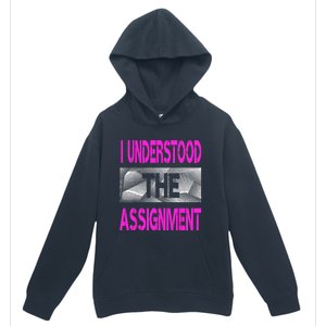 I Understood The Assignment Pink Color Graphic Urban Pullover Hoodie