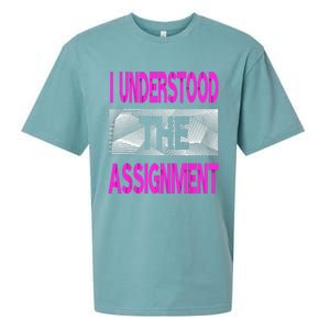 I Understood The Assignment Pink Color Graphic Sueded Cloud Jersey T-Shirt