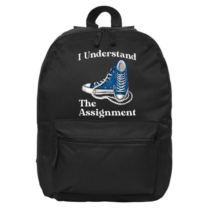 I Understand The Assignment Kamala 2024 Chucks And Pearls 16 in Basic Backpack