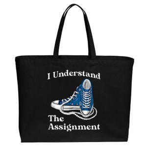 I Understand The Assignment Kamala 2024 Chucks And Pearls Cotton Canvas Jumbo Tote