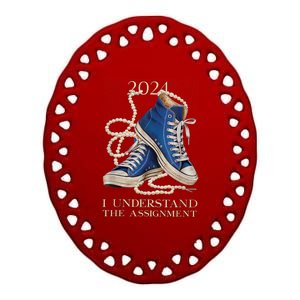 I Understand The Assignment Kamala Vote Blue Election 2024 Ceramic Oval Ornament