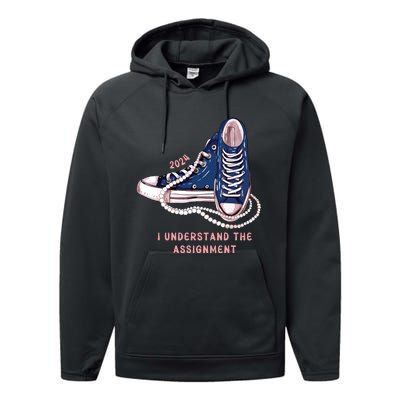 I Understand The Assignment Vote Blue Election 2024 Performance Fleece Hoodie