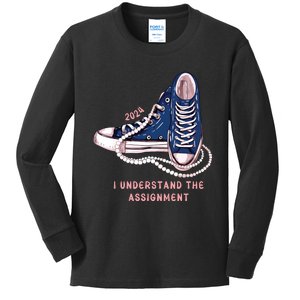 I Understand The Assignment Vote Blue Election 2024 Kids Long Sleeve Shirt