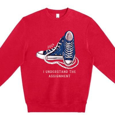 I Understand The Assignment Vote Blue Election 2024 Premium Crewneck Sweatshirt