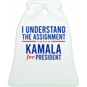 I Understand The Assignment Kamala Harris 2024 Political Ceramic Bell Ornament