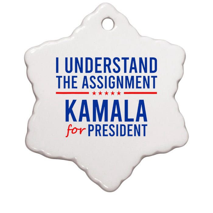 I Understand The Assignment Kamala Harris 2024 Political Ceramic Star Ornament