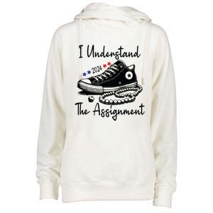 I Understand The Assignment Chucks And Pearls Election 2024 Womens Funnel Neck Pullover Hood