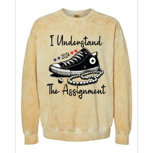 I Understand The Assignment Chucks And Pearls Election 2024 Colorblast Crewneck Sweatshirt