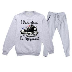 I Understand The Assignment Chucks And Pearls Election 2024 Premium Crewneck Sweatsuit Set