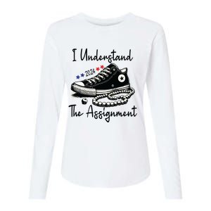 I Understand The Assignment Chucks And Pearls Election 2024 Womens Cotton Relaxed Long Sleeve T-Shirt