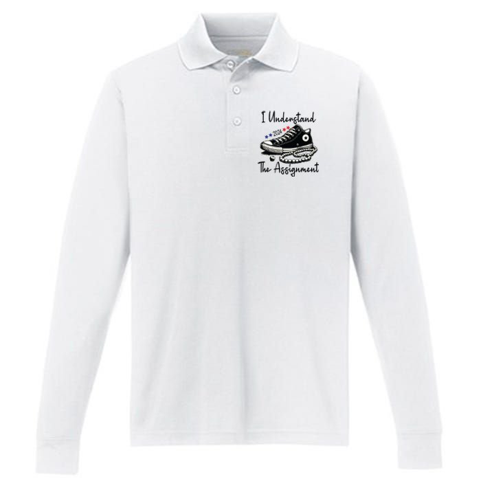 I Understand The Assignment Chucks And Pearls Election 2024 Performance Long Sleeve Polo