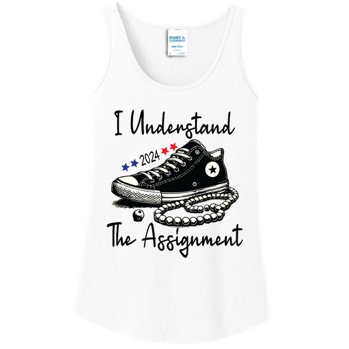 I Understand The Assignment Chucks And Pearls Election 2024 Ladies Essential Tank