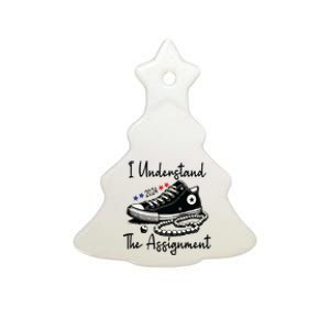 I Understand The Assignment Chucks And Pearls Election 2024 Ceramic Tree Ornament