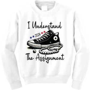 I Understand The Assignment Chucks And Pearls Election 2024 Kids Sweatshirt