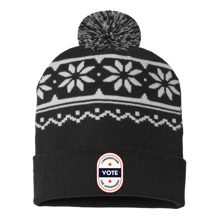 I Understand The Assignment Kamala Harris President 2024 USA-Made Snowflake Beanie