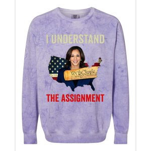 I Understand The Assignment Vote Kamala Harris 2024 Colorblast Crewneck Sweatshirt