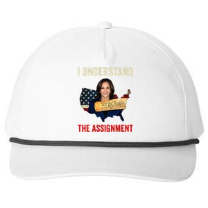 I Understand The Assignment Vote Kamala Harris 2024 Snapback Five-Panel Rope Hat