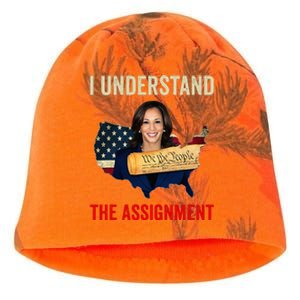 I Understand The Assignment Vote Kamala Harris 2024 Kati - Camo Knit Beanie