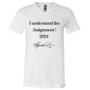 I Understand The Assignment 2024 Kamala Signature Edition V-Neck T-Shirt