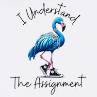 I Understand The Assignment Flamingo Chucks Comma La Flat Bill Trucker Hat