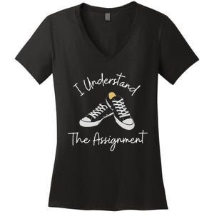 I Understand The Assignment Kamala Harris 2024 Election Women's V-Neck T-Shirt