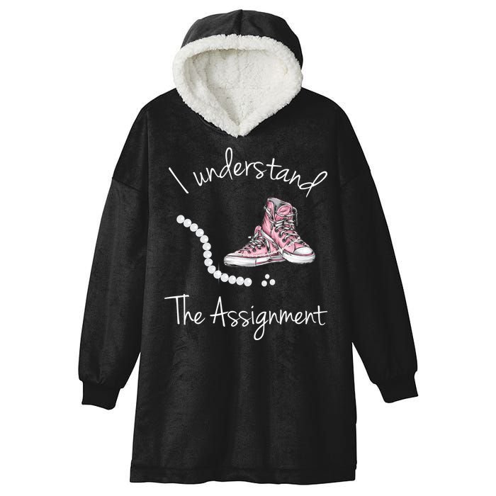 I Understand The Assignment Kamala Harris Sneaker Hooded Wearable Blanket