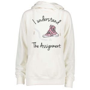 I Understand The Assignment Kamala Harris Sneaker Womens Funnel Neck Pullover Hood