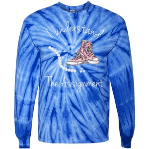 I Understand The Assignment Kamala Harris Sneaker Tie-Dye Long Sleeve Shirt