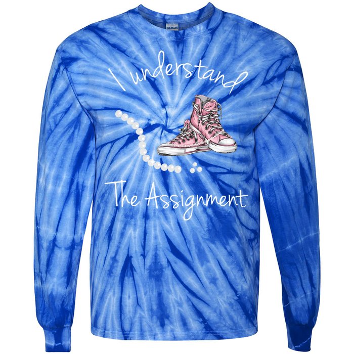 I Understand The Assignment Kamala Harris Sneaker Tie-Dye Long Sleeve Shirt