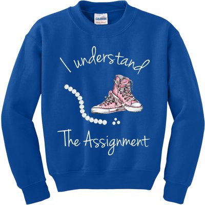 I Understand The Assignment Kamala Harris Sneaker Kids Sweatshirt