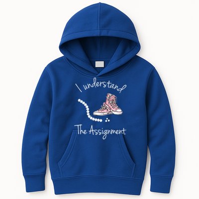 I Understand The Assignment Kamala Harris Sneaker Kids Hoodie