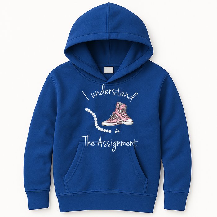 I Understand The Assignment Kamala Harris Sneaker Kids Hoodie