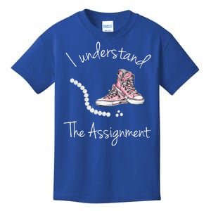 I Understand The Assignment Kamala Harris Sneaker Kids T-Shirt