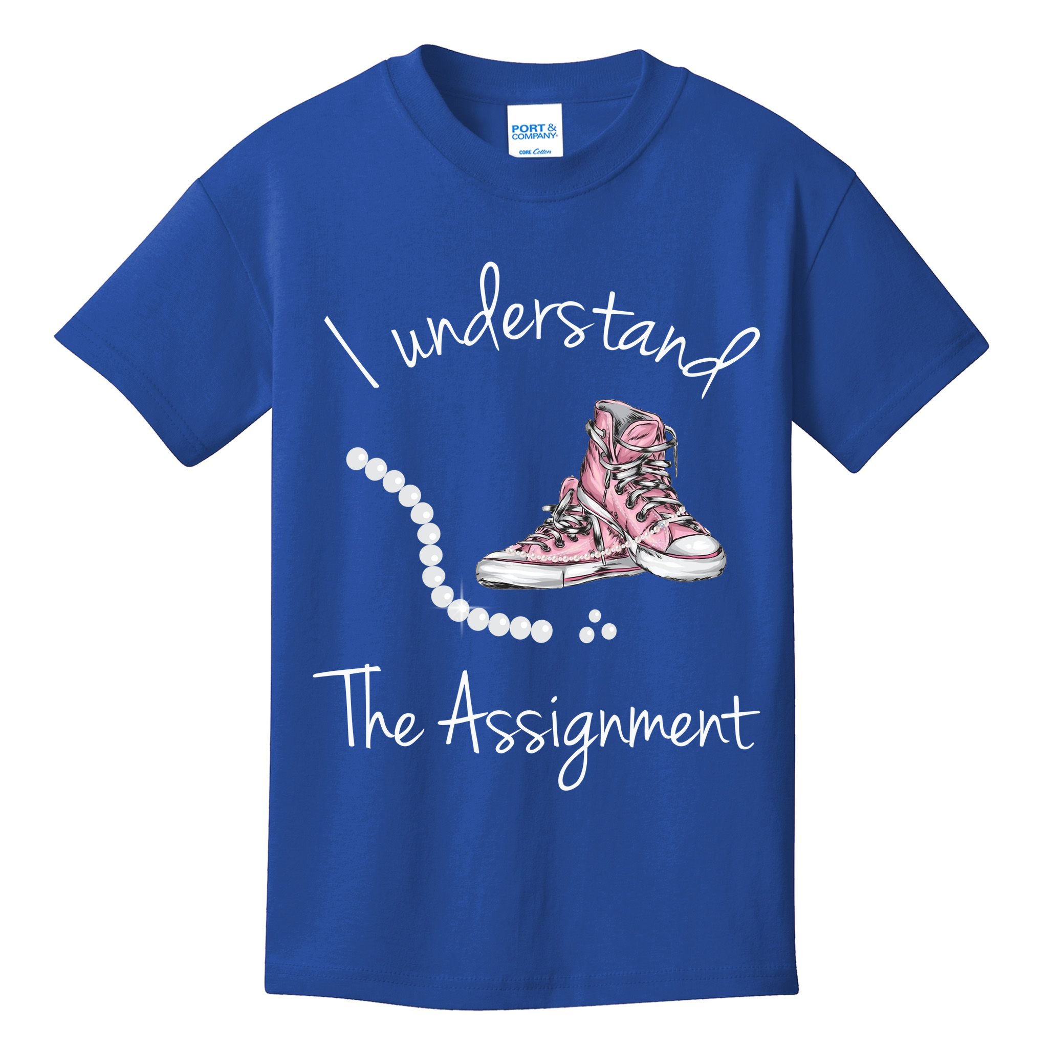 I Understand The Assignment Kamala Harris Sneaker Kids T-Shirt