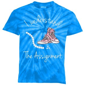 I Understand The Assignment Kamala Harris Sneaker Kids Tie-Dye T-Shirt