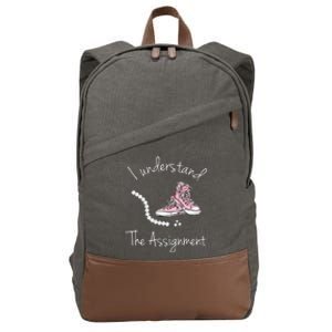 I Understand The Assignment Kamala Harris Sneaker Cotton Canvas Backpack