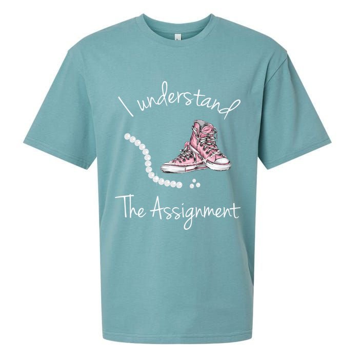I Understand The Assignment Kamala Harris Sneaker Sueded Cloud Jersey T-Shirt