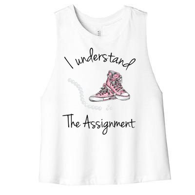 I Understand The Assignment Kamala Harris Sneaker Women's Racerback Cropped Tank