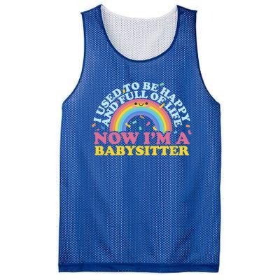 I Used To Be Happy Full Of Life Now I'm A Sitter Great Gift Mesh Reversible Basketball Jersey Tank