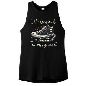 I Understand The Assignment Chucks And Pearls Kamala Harris 2024 Ladies PosiCharge Tri-Blend Wicking Tank