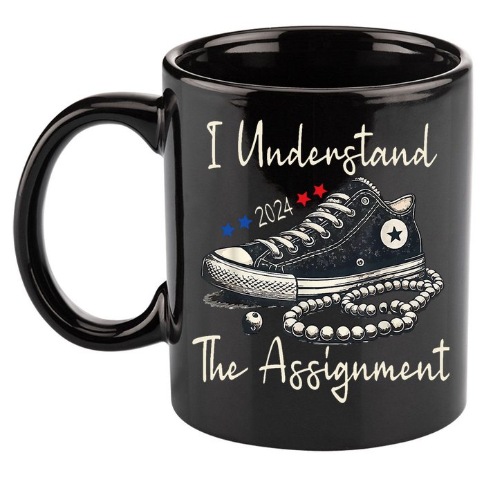 I Understand The Assignment Chucks And Pearls Kamala Harris 2024 11oz C Handle Ceramic Mug