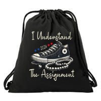 I Understand The Assignment Chucks And Pearls Kamala Harris 2024 Drawstring Bag