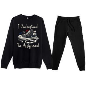 I Understand The Assignment Chucks And Pearls Kamala Harris 2024 Premium Crewneck Sweatsuit Set