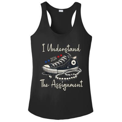 I Understand The Assignment Chucks And Pearls Kamala Harris 2024 Ladies PosiCharge Competitor Racerback Tank
