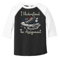 I Understand The Assignment Chucks And Pearls Kamala Harris 2024 Toddler Fine Jersey T-Shirt