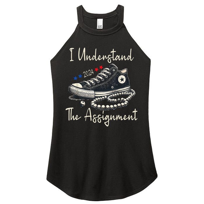 I Understand The Assignment Chucks And Pearls Kamala Harris 2024 Women's Perfect Tri Rocker Tank