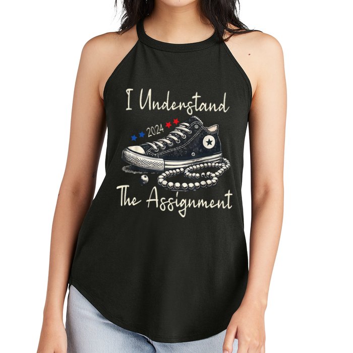I Understand The Assignment Chucks And Pearls Kamala Harris 2024 Women's Perfect Tri Rocker Tank